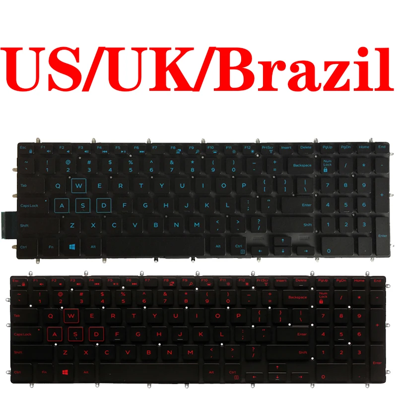 

US/UK/Brazil /BR Laptop Keyboard for Dell Inspiron 15-5565 15-5567 15-5570 15-5575 15-7566 15-7567 15-7577 15-758 With Backlight