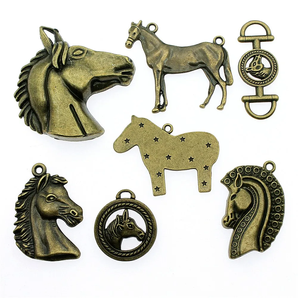 

2pcs Horse Charms Pendant Antique Bronze Color Big Horse Charm Pendants Jewelry Accessories DIY Horse Pendant