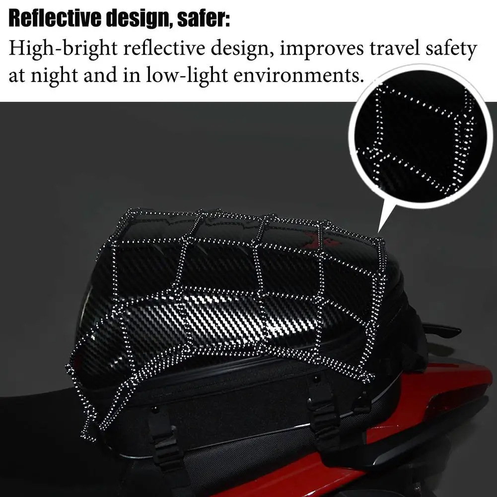 

Сверхмощная эластичная сетка для багажа на мотоцикл, съемный держатель шлема, сетка для танка, вездехода, велосипеда, грузовой банджи и 4 рег...