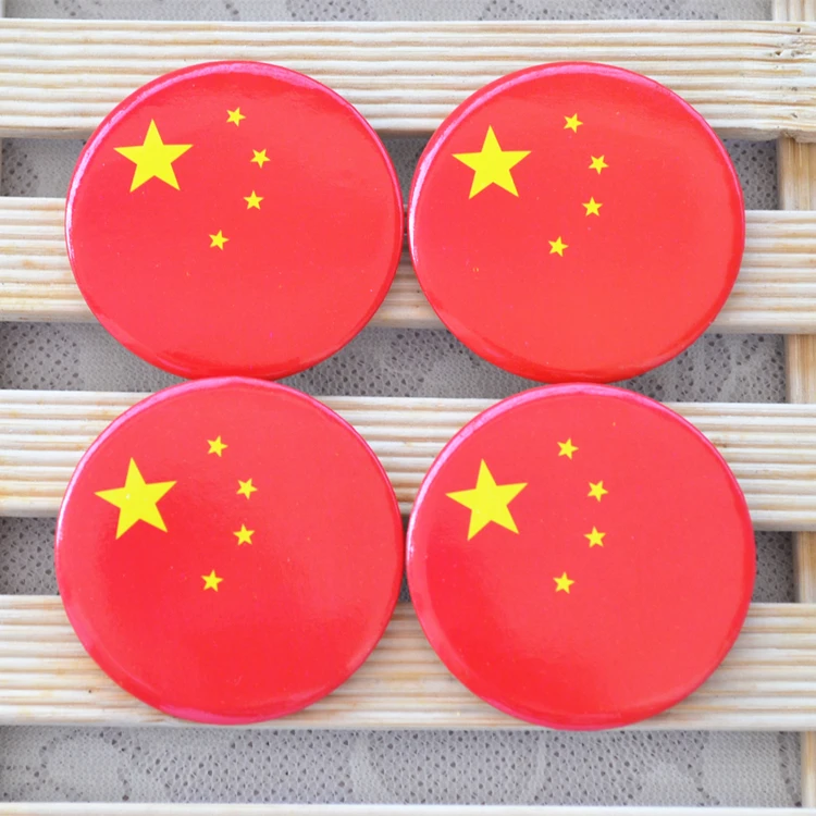 

4PCS 4.5cm China flag badge National flag button Team logo Chinese banner brooch National Day Happy Chinese new year Wholesale