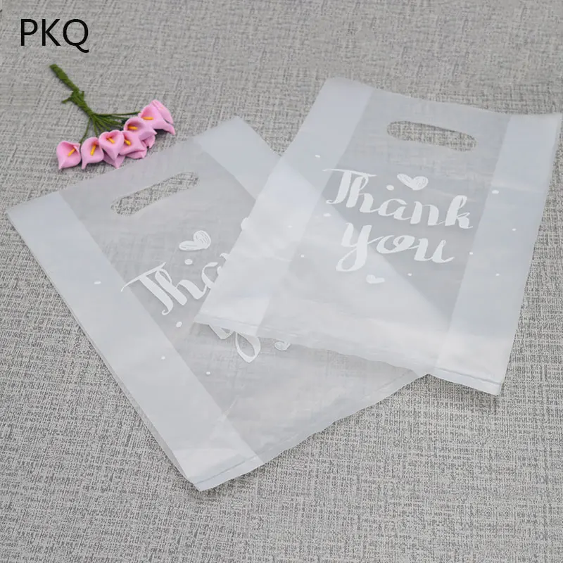 

50pcs Plastic Thank You Gift Bag Clear Food Packaging Bag Handmade Cookie Cake Wrapping Jewelry Pouch