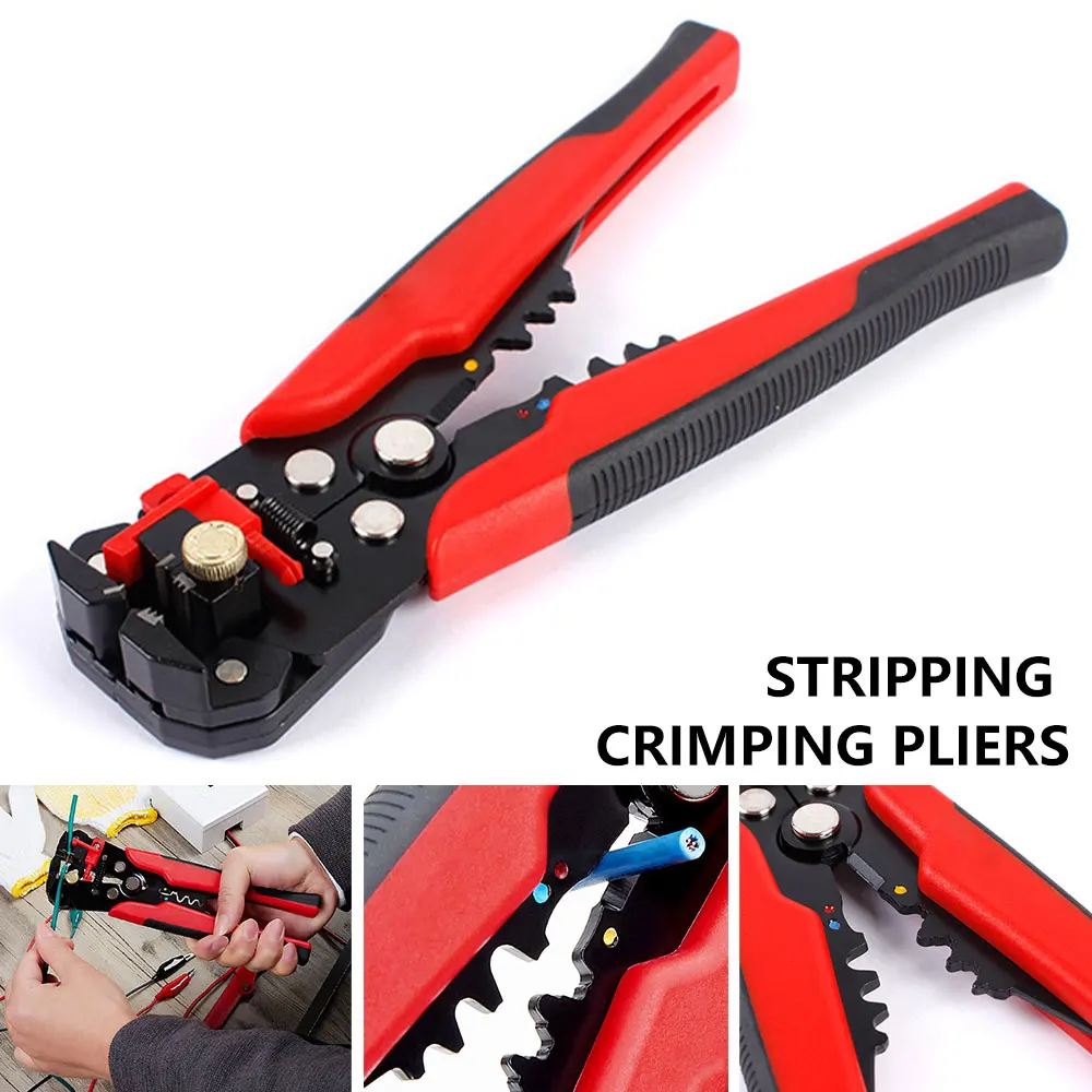 

Cable Wire Stripper Automatic Wire Cable Crimper Self-Adjusting Wire Cutter 3 in 1 Wire Stripping Pliers From 10-21 AWG 0.2-6mm