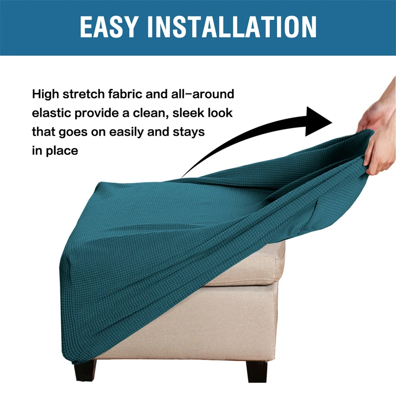 ottoman stool cover furniture protector covers jacquard elastic square footstool sofa slipcover chair covers free global shipping