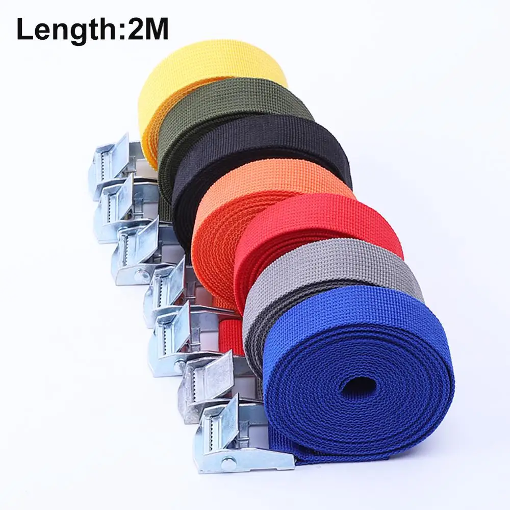 

2M Car Tension Rope Luggage Fixed Strap Cargo Roof Rack Lashing Straps Ratchet Tie Belt With Buckle Stowing Tidying Ratchet Belt