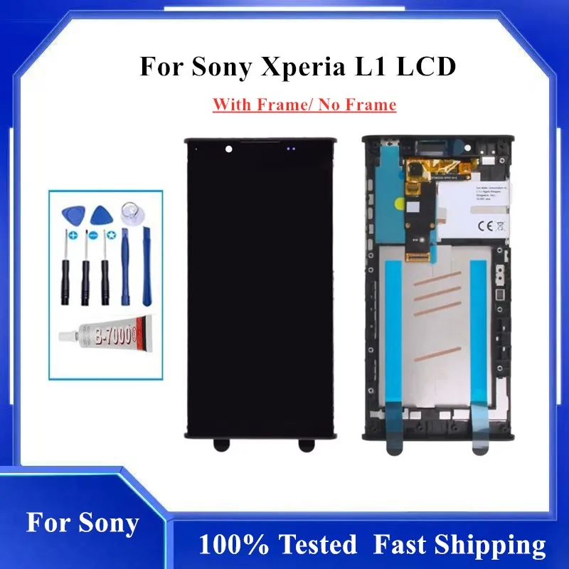 

5.5" Tested For Sony Xperia L1 G3312 G3311 G3313 Touch Screen Digitizer Sensor Panel Assembly With Frame For Sony Xperia L1