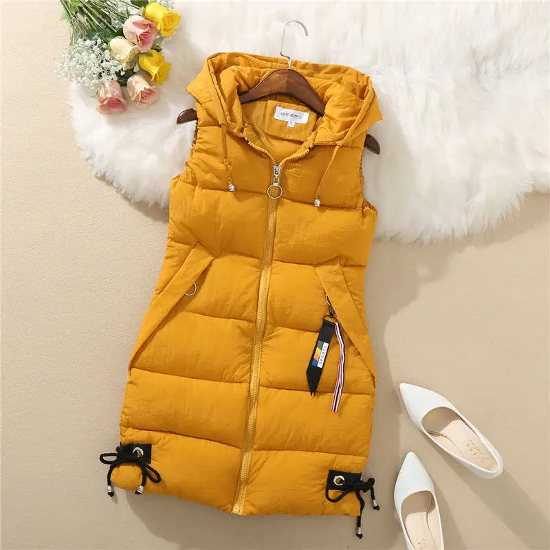 

Women Vests 2021 Autumn Winter New Style Cotton Coat Slim 3XL Large Size Waistcoat Thick Clothing