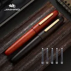 Перьевая ручка Jinhao из 9056 натурального дерева, MF чернильная ручка Nib ручной работы с конвертером