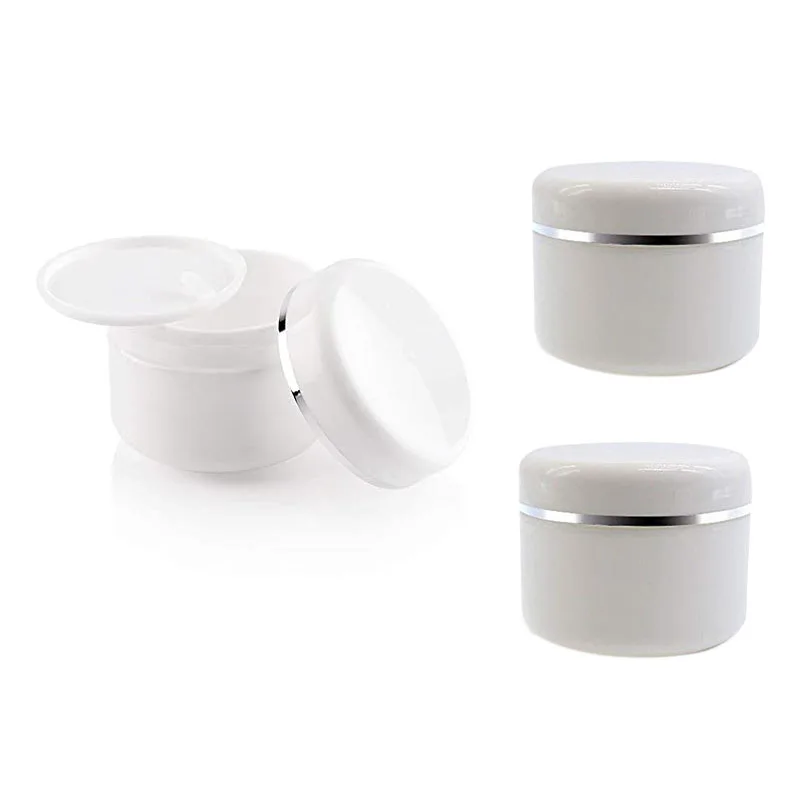 

5pcs Plastic Empty Facial Cleanser Containers 30 g 50 g 100 g 250 g Cream Box Refillable Sample Bottle Travel Cosmetic Jar