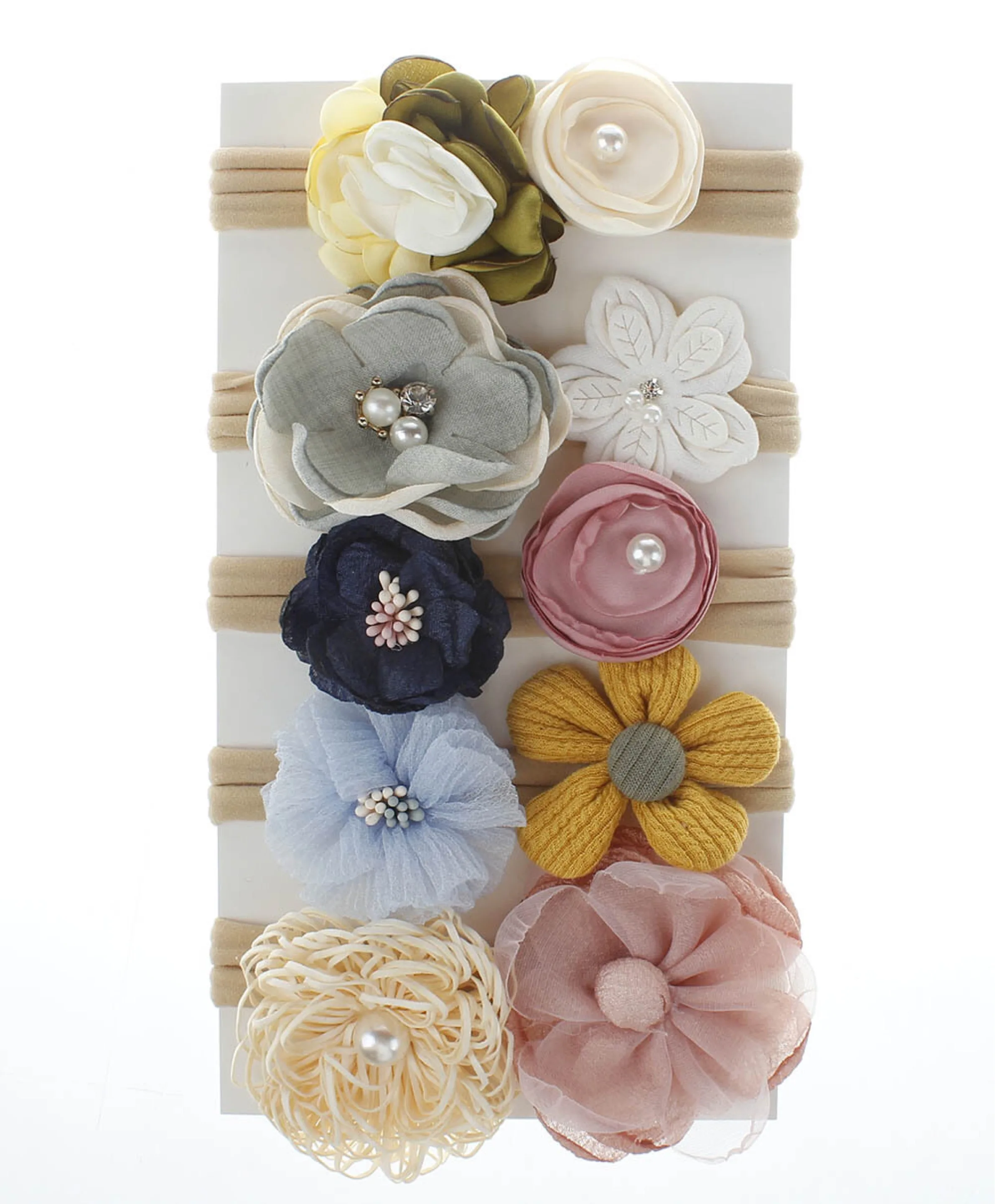 60 шт./лот милая нейлоновая повязка на голову с кружевными цветами для