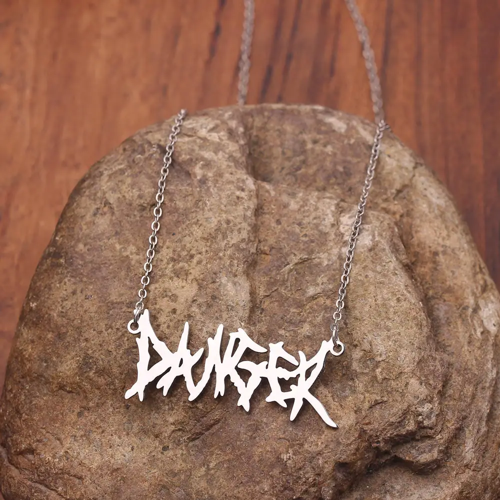 Хип хоп Anomaly шрифт Ожерелье Серебро Цвет Панк рок украшения мода для мужчин и