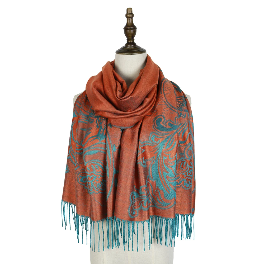 Жаккардовая шарф района женский Дамы Обертывания Платки Шарфы женские роскошные