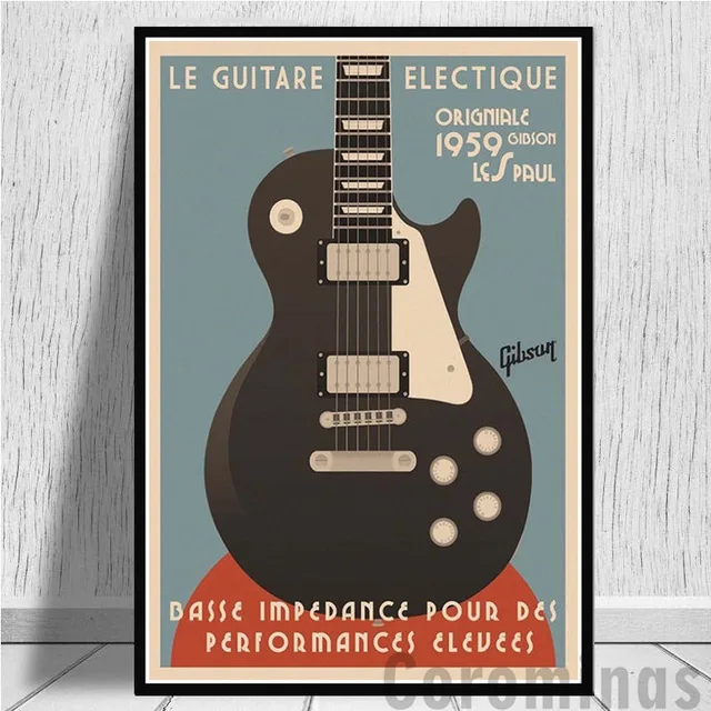 Настенная Картина на холсте с изображением гитар инструментов коллекций музыки