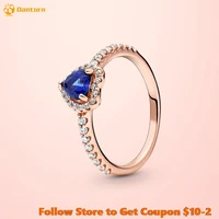 winter original 925 sterling silver ring sparkling blue elevated heart ring women rings engagement rings wedding rings