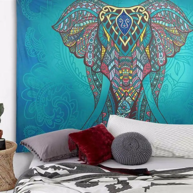 

Bohemian Mandala Elephant Tapestry Wall Hanging Sandy Beach Picnic Throw Rug Blanket Camping Tent Travel Sleeping boho decor