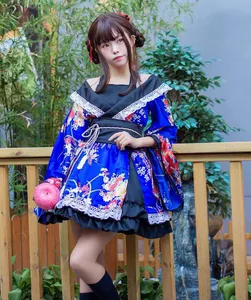 Female Lolita Ladies Kimono Dress Japanese Anime Cosplays Kawaii Halloween Costume for Girls Women Clothes