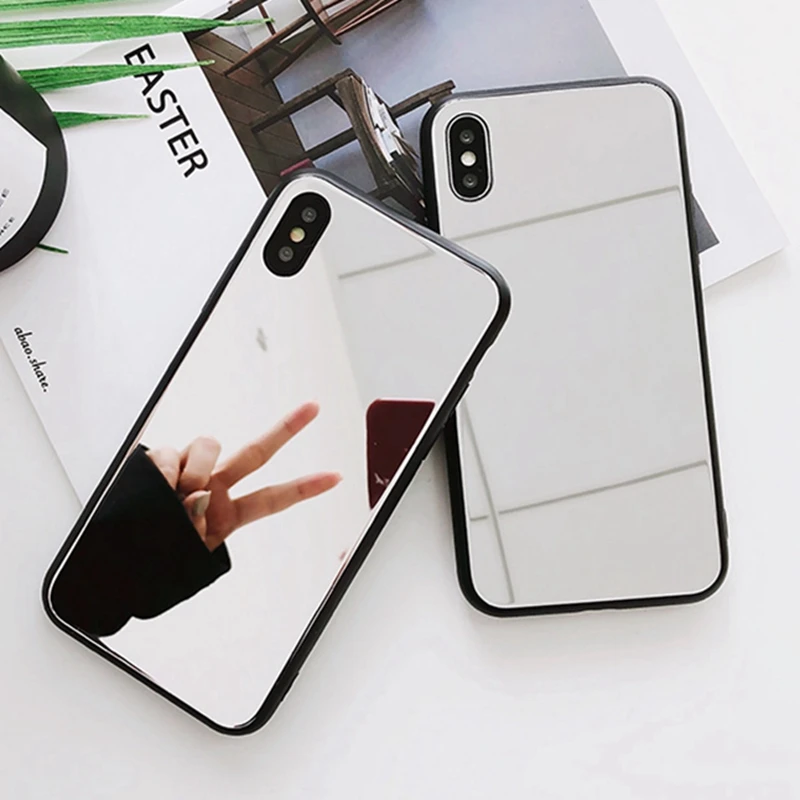 Роскошный зеркальный мягкий чехол с полным покрытием для Apple iphone X 7 8 Plus XR XS MAX 10 6 6s