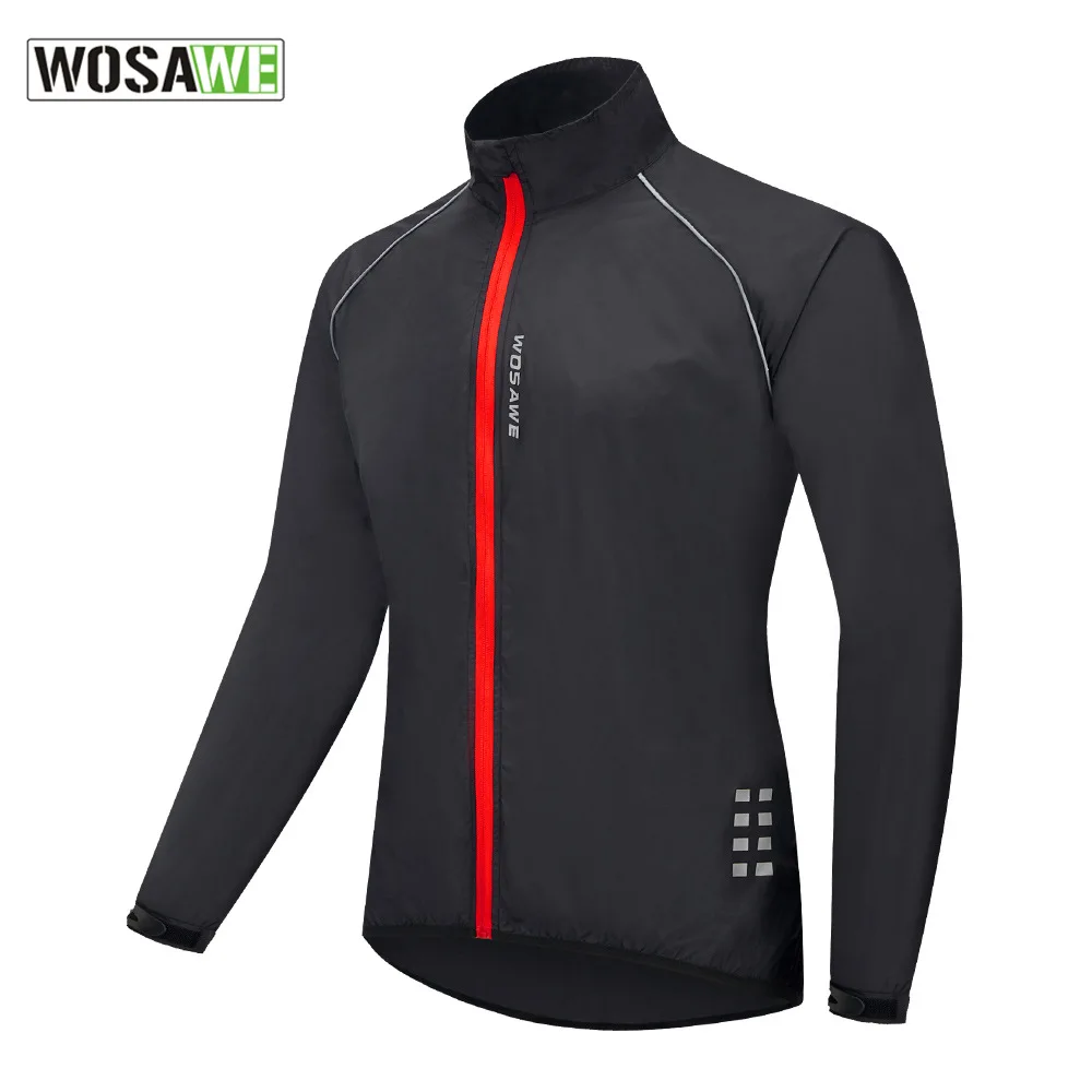 

WOSAWE Cycling Jacket Reflective Breathable Running Mountain Bike Jacket Coat Outdoor Sports Coat Bicycle MTB Jersey Clothes