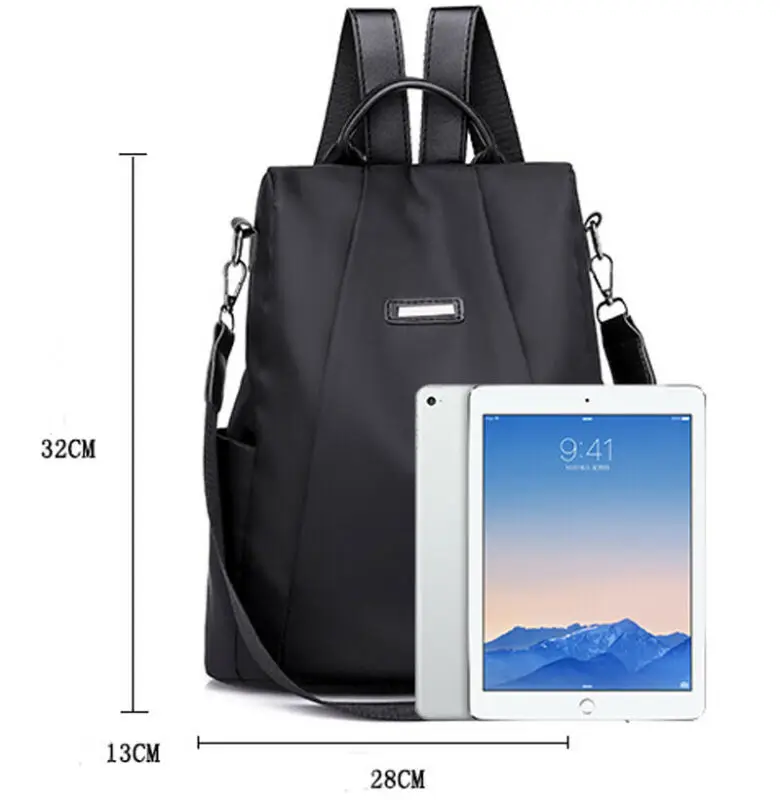 Женский водонепроницаемый рюкзак из ткани Оксфорд однотонный дорожный