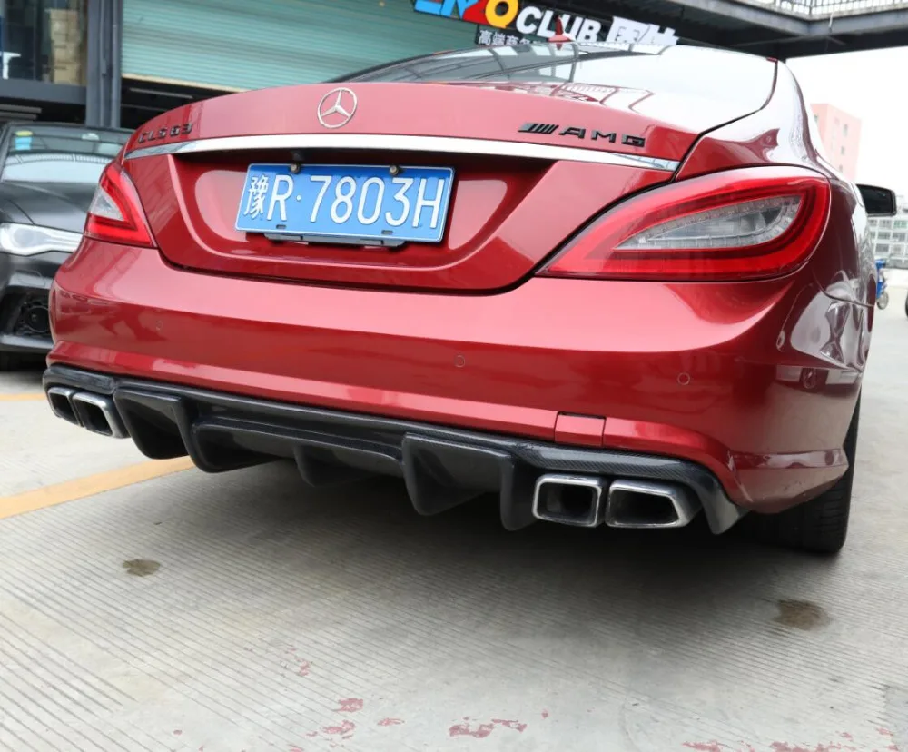 Губа заднего бампера из углеродного волокна автомобильный диффузор для Mercedes Benz