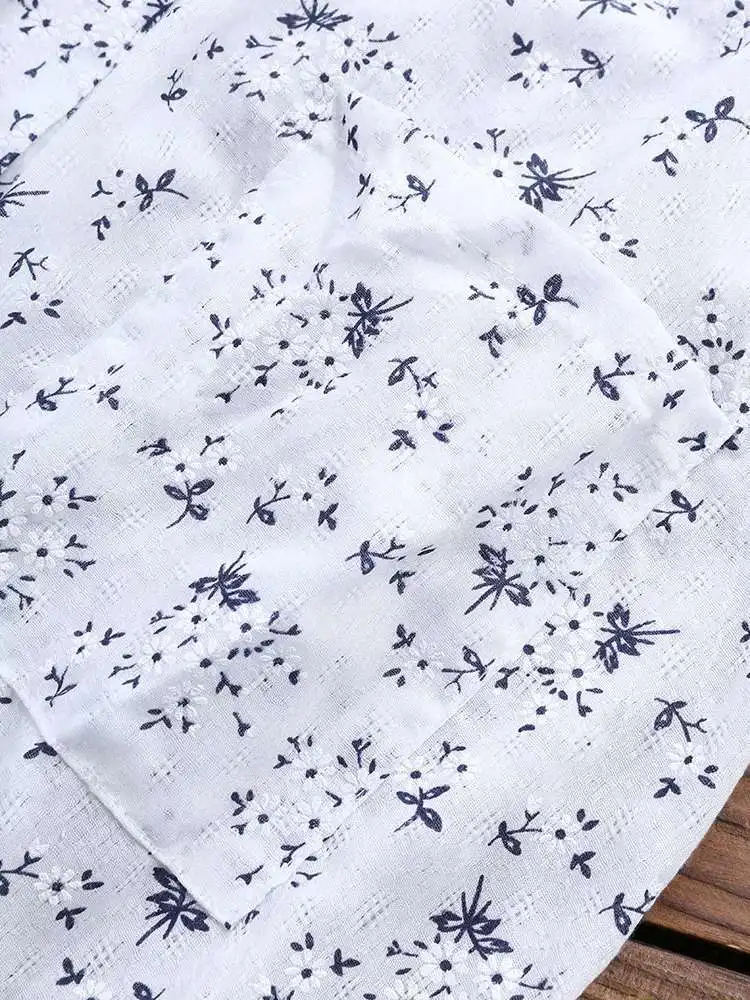 

Long Shirt Women White Green Floral Shirt 2021 Summer Women Shirts Blouses Camisa Mangas Largas De Cuello Para Trabajar De Mujer