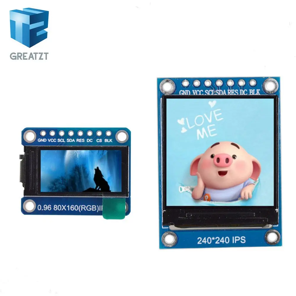 TFT дисплей 0,96/1,3 дюймов ips 7P SPI HD 65K полноцветный ЖК-модуль ST7735 Привод IC 80*160(не OLED) для Arduino