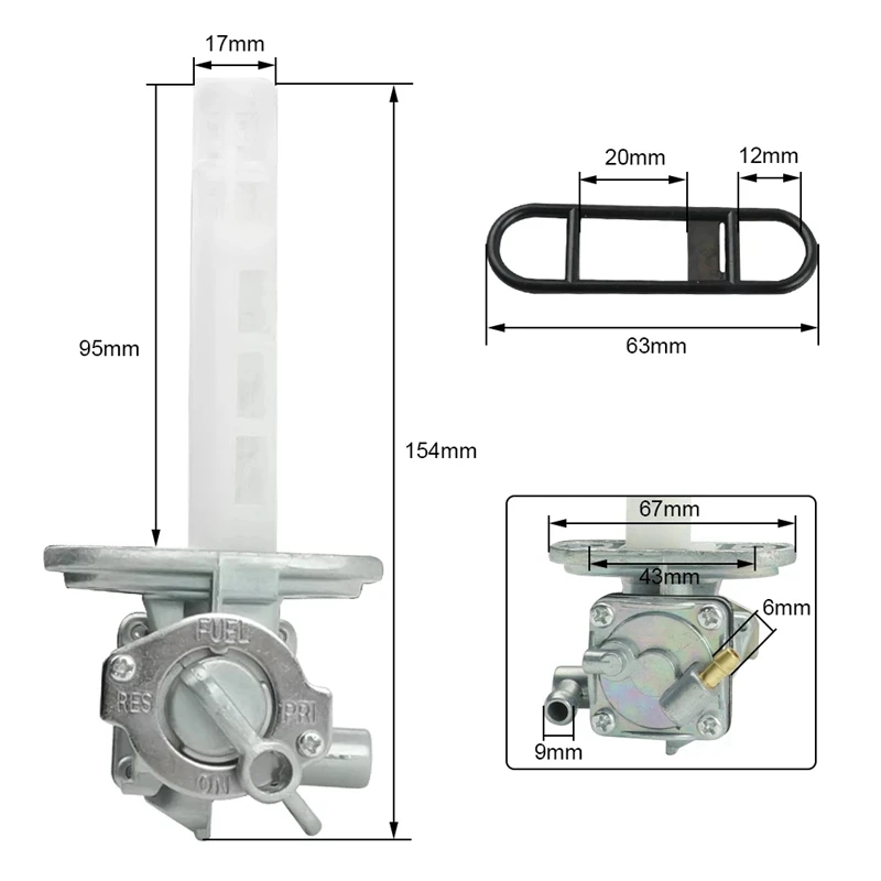 

Motorcycle Fuel Valve Switch Gas Tank Petcock for Suzuki Yamaha Kawasaki Honda Motorcycle