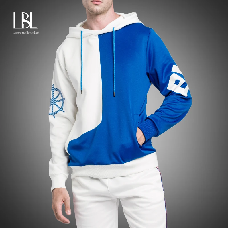 Мужские лоскутные толстовки с капюшоном осень 2020 уличная одежда в стиле хип хоп