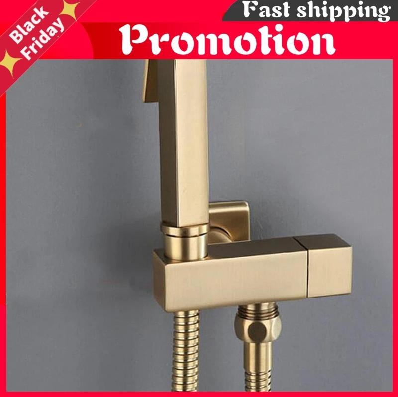 

brushed gold Bidet Faucet bathroom bidet toilet cold water hygienic shower clean muslim shower portable bidet gun sprayer BG90