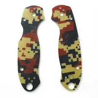 1pair patches anti slip custom g10 material grip knife handle diy accessories for spyderco para 3 scales c223gp