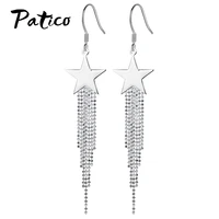 korean style 925 sterling silver trendy star drop earrings for women girls luxury jewelry valentines day gift wholesale