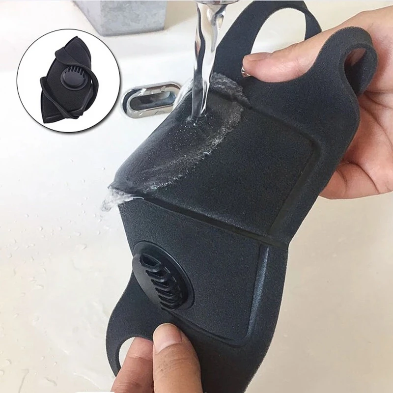 10 шт. противопылезащитная маска PM2.5 респиратор для лица черная дышащая с клапаном