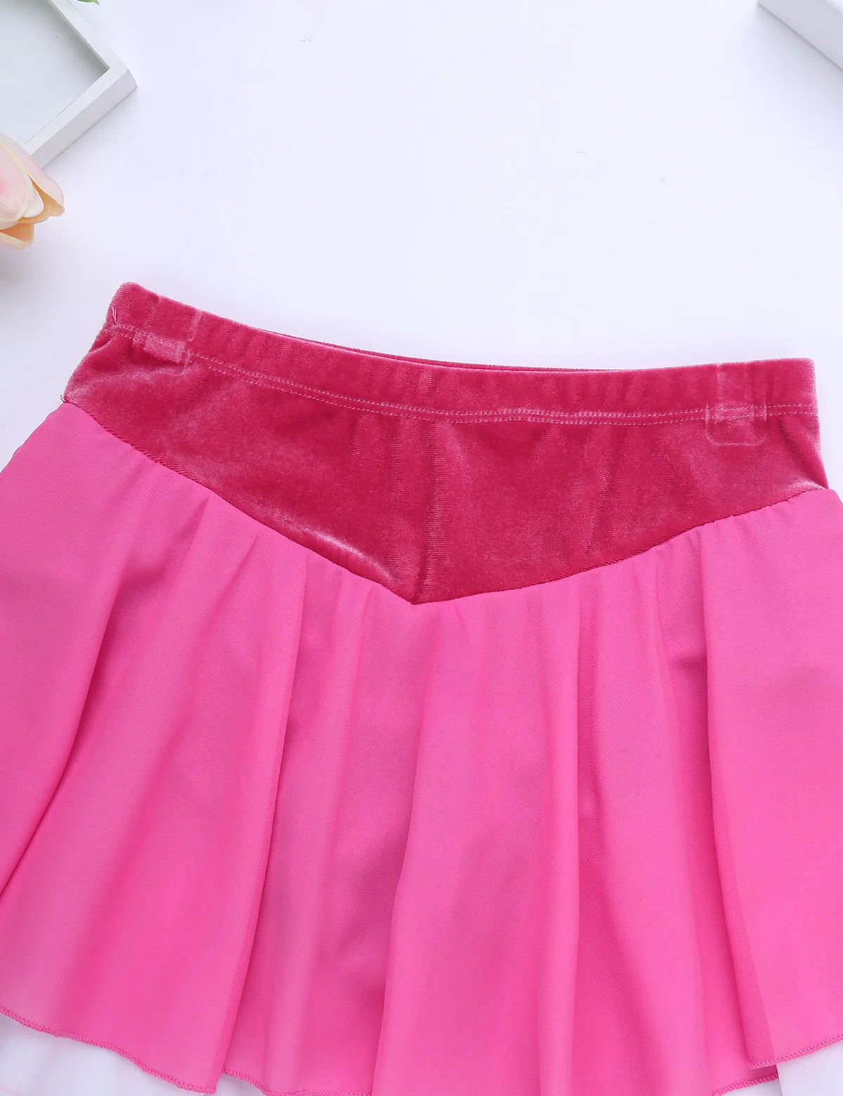 Детская мягкая легкая шифоновая Короткая юбка для катания на коньках|Юбки| |