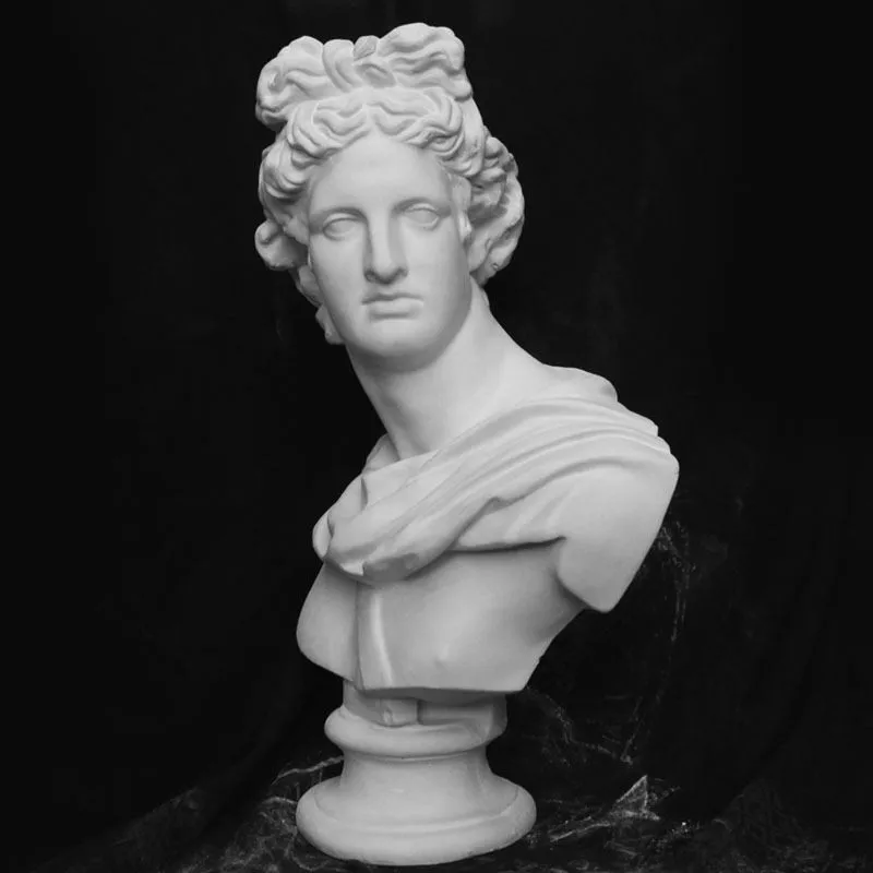 

Apollo Bust Statue Adelos Greek Mythology Resin Craftwork Office Hotel Living Room Decoration Gift L1596
