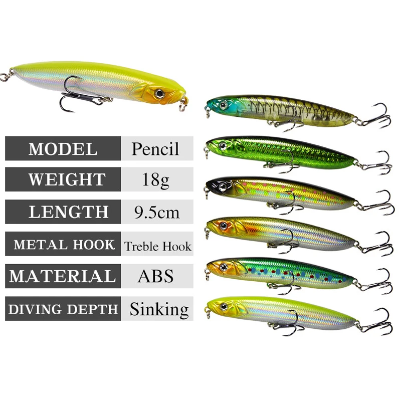 Тонущий Карандаш Приманка 9 5 см 18 г жесткая искусственная приманка Джеркбейт