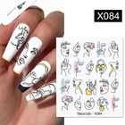 Наклейки для ногтей Harunouta женские, абстрактные наклейки с изображением бабочек для лица, для привлекательной девушки, Слайдеры для дизайна ногтей, маникюр сделай сам