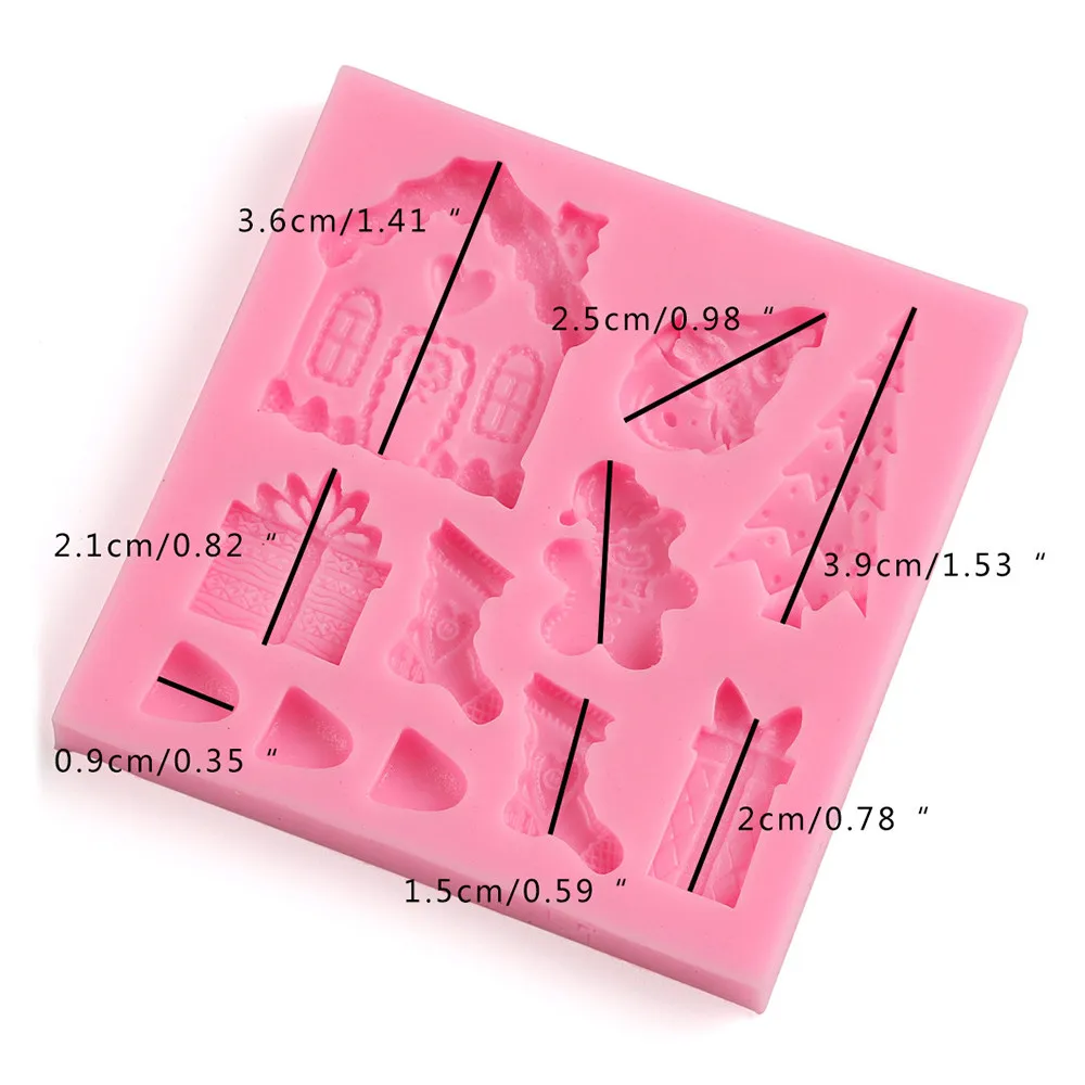 Силиконовая Рождественская елка Санта Клаус лося салазки формы шоколада для