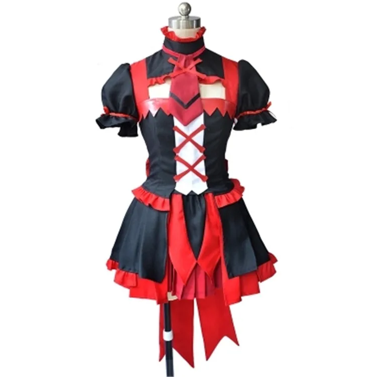 Платье с коротким рукавом юбкой и топом в стиле аниме |