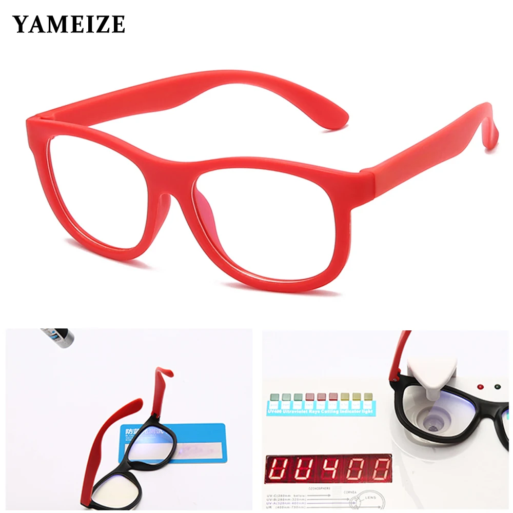 

Очки YAMEIZE с защитой от синего света для детей, модные квадратные очки, компьютерные детские очки, оптические гибкие очки, очки