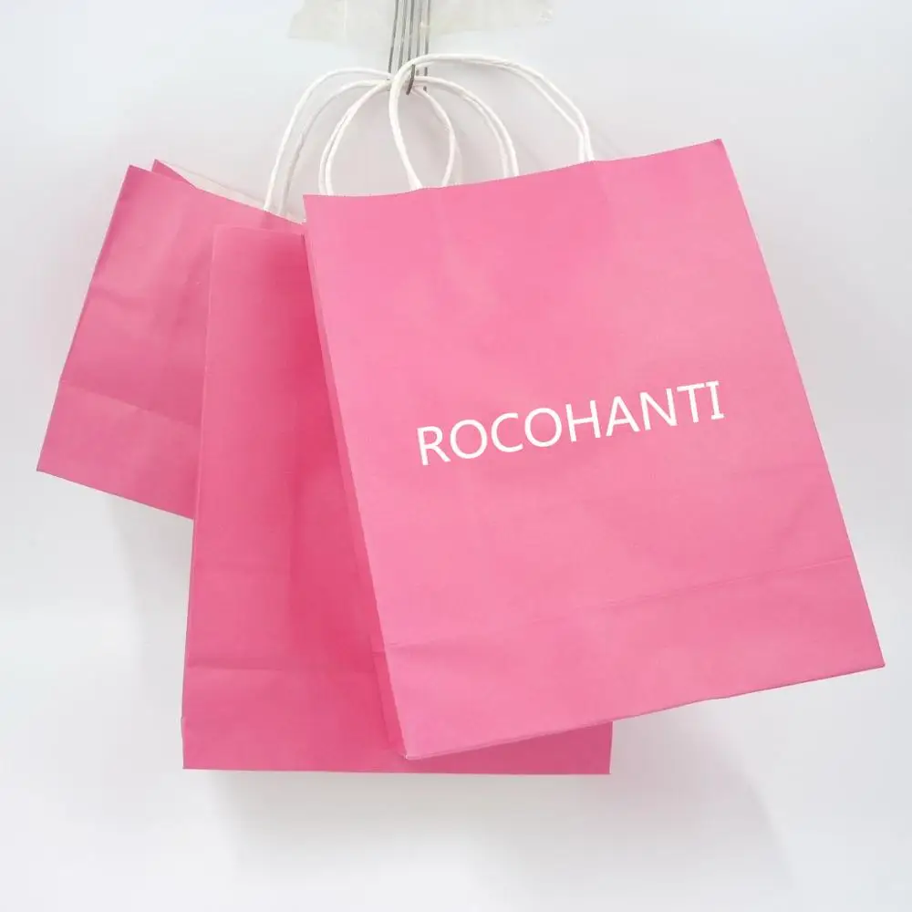 Фото 100x Custom Logo Print Pink Color Fashionable Twisted Handle Gift Shopping Bags Kraft Paper Bag Дом и сад 100x Custom Logo Print Pink Color Fashionable Twisted Handle Gift Shopping Bags Kraft Paper Bag Дом и сад