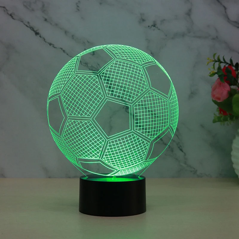 

3d Illusion Child Night Light Football Ball Remote Control RGB Nightlight For Kids Bedroom Decoration Soccer Table Lamp Gift