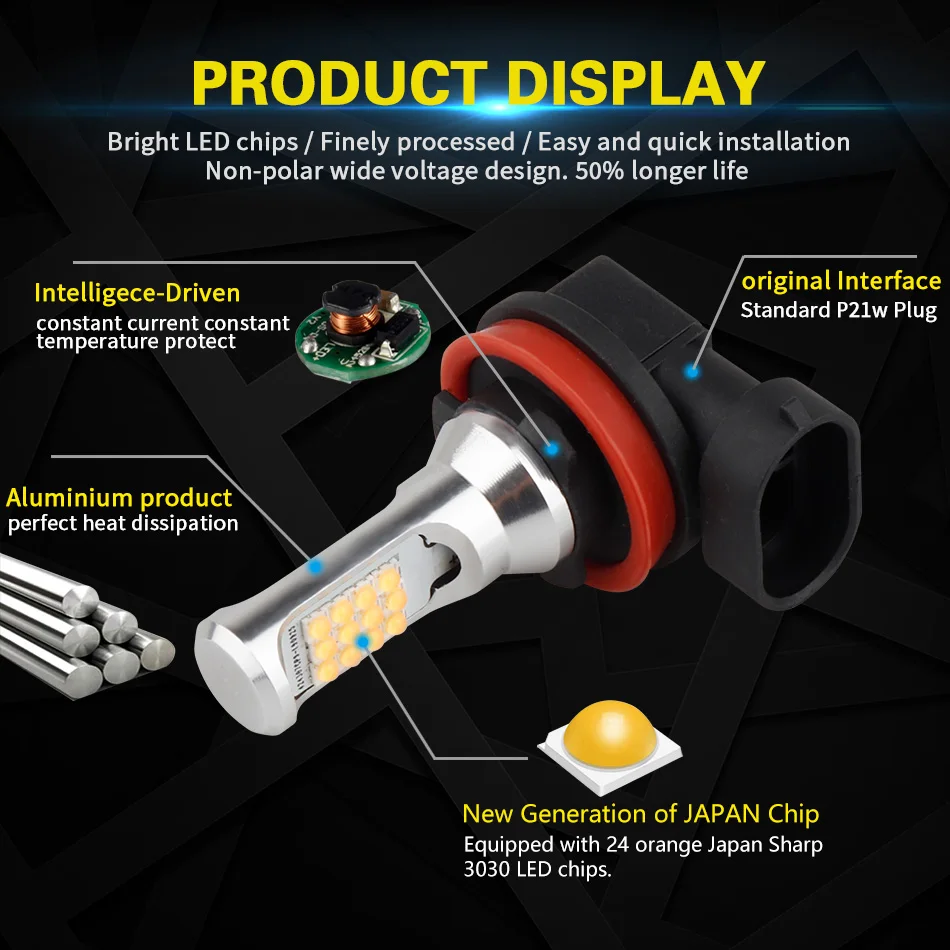 Светодиодные Автомобильные противотуманные лампы AILEO CANBUS H11 H8 6000K H9 H16 авто ДХО без