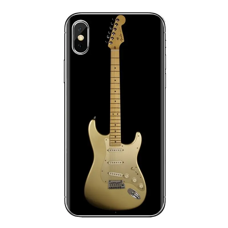 Гитара синяя Музыка Примечание электрический бас силиконовый чехол для телефона