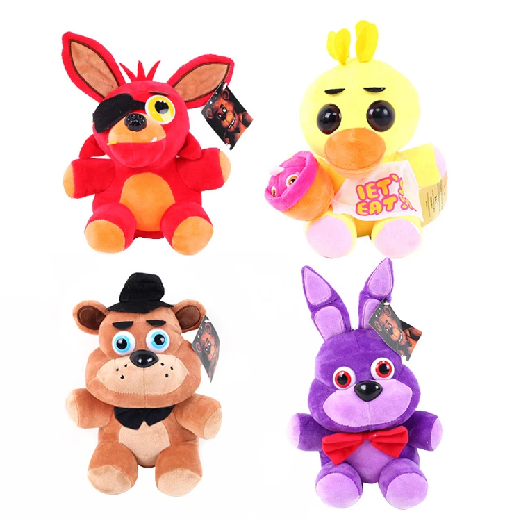 

4pcs/lot 25cm Five Nights At Freddy's 4 FNAF Bonnie Freddy Bear Chica Foxy Plush Toys Doll Soft Stuffed Animals Toys With Tag