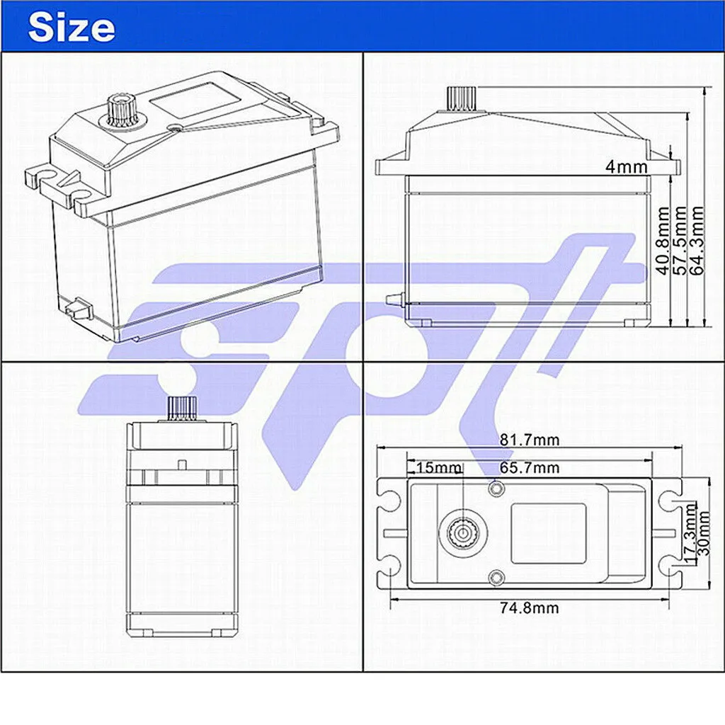 

SPTZOHV180W 70kg Digital Servo 90 Degs Large Torque Standard Water Proof For 1:8 1:10 RC Car Climber Airplane Metal Gear Case