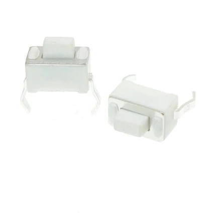 

100 шт./лот 3*6*4,3 мм 2-контактный SMD/DIP тактовый переключатель сенсорный микропереключатель 3x6x4, 3/5 H белая кнопка