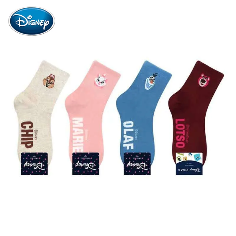 Симпатичные носки Disney с Микки/Дональд Дак/Ститч весенне-осенние женские