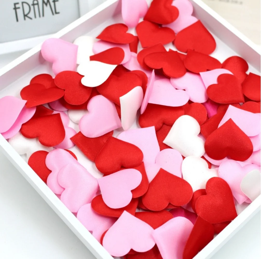 

100pcs Sponge Three-dimensional Peach Heart 3.5CM Throwing Love Confetti Heart-shaped Petals Wedding Supplies