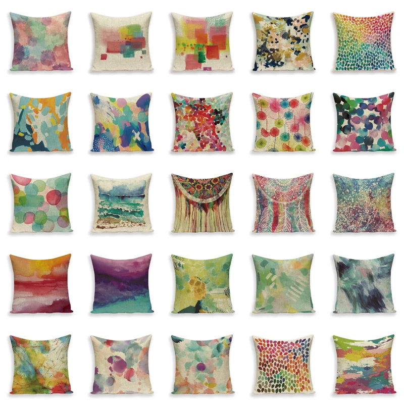 Новинка 2019 наволочка для подушки в современном стиле с перьями акварелью