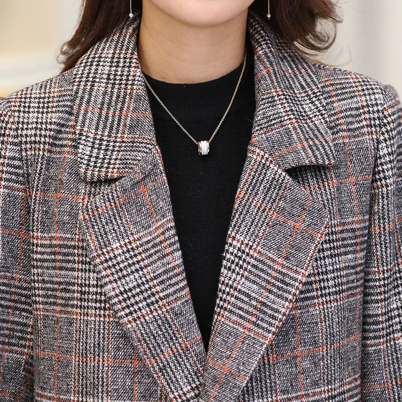 Новинка на весну и осень для женщин среднего возраста длинный Модный жакет в