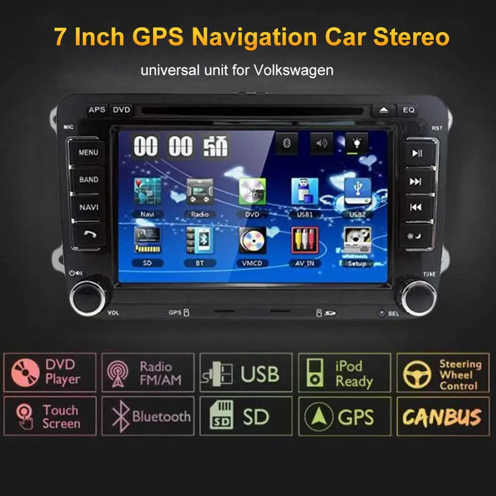 Автомагнитола Letouch Bluetooth стерео 7 дюймов 2 Din HD GPS навигация поддержка DVD CD радио SD